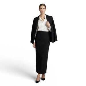 NWT Michele Vintage Black Long Maxi Pencil Straight Skirt Women’s Size 6 NEW